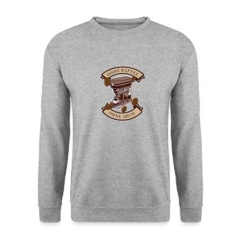 Ohne Kaffe ohne mich - Unisex Pullover - Weißgrau meliert - Vorne - Alina (178cm) & Michal (187cm)