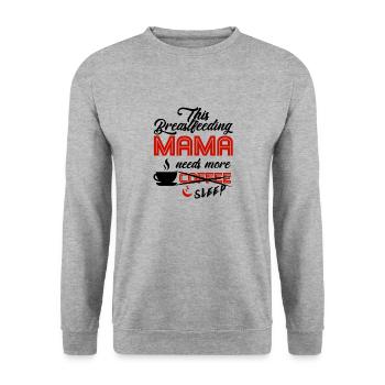 Breastfeeding Mom Mama Normalized Awareness - Unisex Sweatshirt - salt & pepper - Front - Alina (178cm) & Michal (187cm)