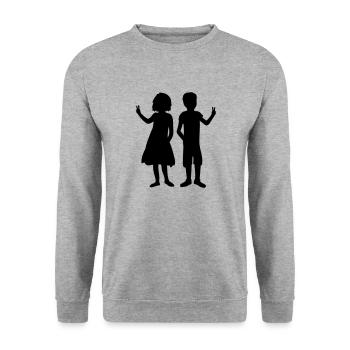 Siblings Crew Brother Sister - Unisex Sweatshirt - salt & pepper - Front - Alina (178cm) & Michal (187cm)