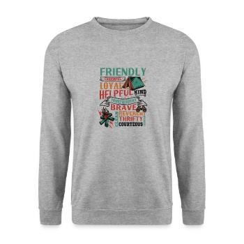 Scout Character Traits Scouting - Unisex Sweatshirt - salt & pepper - Front - Alina (178cm) & Michal (187cm)
