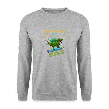 je peux pas j'ai école rentrée scolaire - Sweat-shirt Unisexe - gris chiné - Devant - Alina (178cm) & Michal (187cm)
