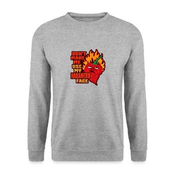 Habanero roter Pfeffer Scoville-Chili-Liebhaber - Unisex Pullover - Weißgrau meliert - Vorne - Alina (178cm) & Michal (187cm)