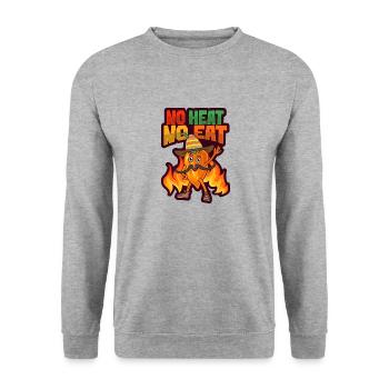 Mexikanisches Essen Habanero-Chili-Liebhaber - Unisex Pullover - Weißgrau meliert - Vorne - Alina (178cm) & Michal (187cm)