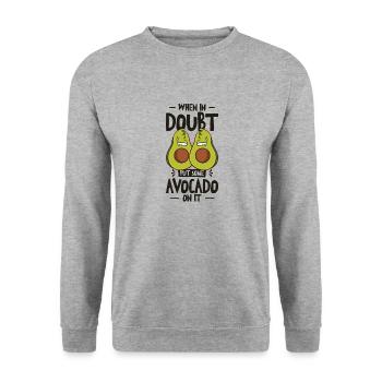 Keto Avocat Fruit Régime cétogène Dieter - Sweat-shirt Unisexe - gris chiné - Devant - Alina (178cm) & Michal (187cm)