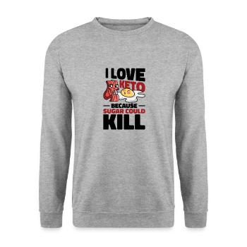Keto Diet Ketogenic Food Nutritionist Dietitian - Unisex Sweatshirt - salt & pepper - Front - Alina (178cm) & Michal (187cm)