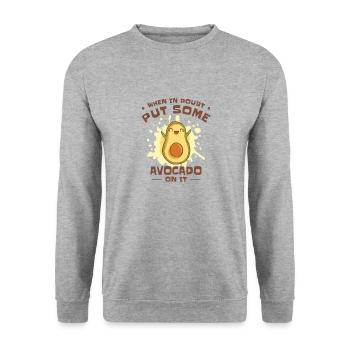 Keto Avocat Fruit Régime cétogène Dieter - Sweat-shirt Unisexe - gris chiné - Devant - Alina (178cm) & Michal (187cm)