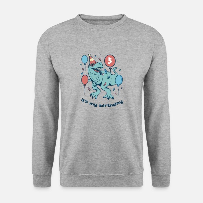 C’est mon anniversaire Dino - Sweat-shirt Unisexe - gris chiné
