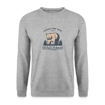 Sawyer Camp Trail San Mateo Kalifornien Bärenwald - Unisex Pullover - Weißgrau meliert - Vorne - Alina (178cm) & Michal (187cm)