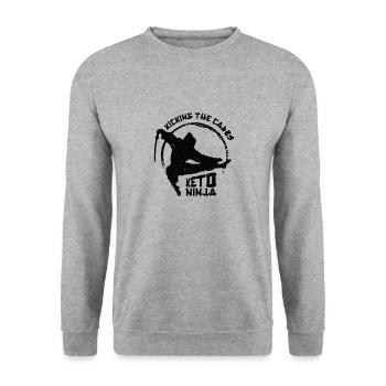 Keto Ninja Diet Ketogenic Food Ninja Lovers - Unisex Sweatshirt - salt & pepper - Front - Alina (178cm) & Michal (187cm)