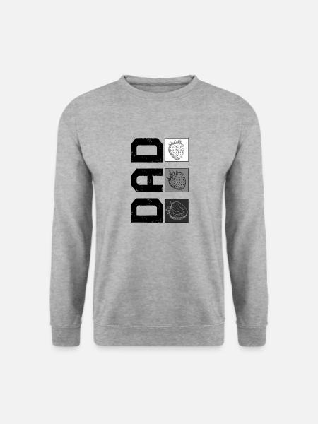 Erdbeerhemd, Papa Erdbeer-Tee, Vaters - Unisex Pullover - Weißgrau meliert