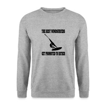 Windsurfer Vater Windsurfing Dad Surfen Kitesurfer - Unisex Pullover - Weißgrau meliert - Vorne - Alina (178cm) & Michal (187cm)