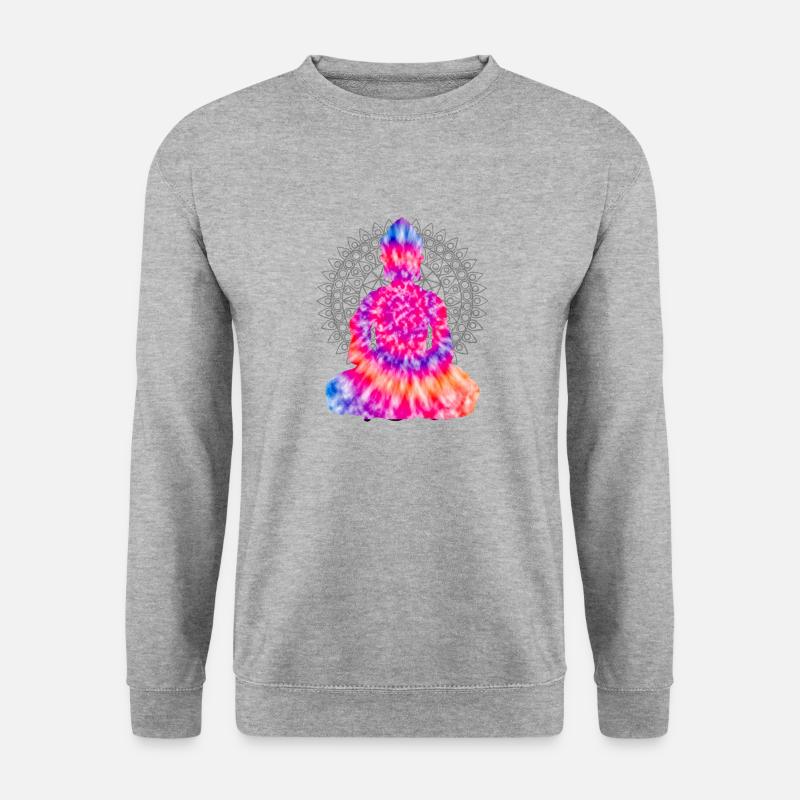 Buddha TieDye - Unisex Pullover - Weißgrau meliert