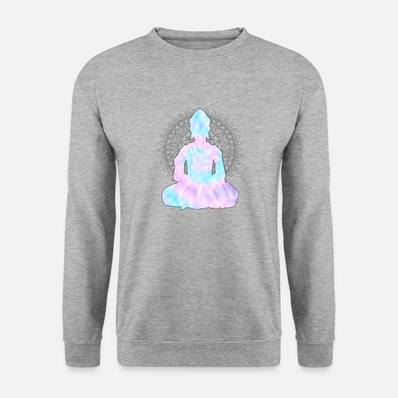 Buddha TieDye - Unisex Pullover - Weißgrau meliert
