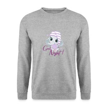 Gute Nacht ! - Unisex Pullover - Weißgrau meliert - Vorne - Alina (178cm) & Michal (187cm)