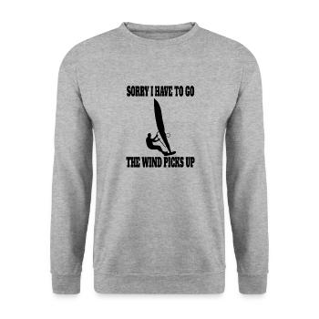 Windsurfer Cadeau Planche à voile Surf Kitesurfer - Sweat-shirt Unisexe - gris chiné - Devant - Alina (178cm) & Michal (187cm)