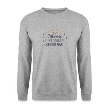 Les calories ne comptent pas pendant Noël - Sweat-shirt Unisexe - gris chiné - Devant - Alina (178cm) & Michal (187cm)