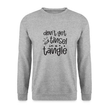 Noël - Lamettes - Chaos - Sweat-shirt Unisexe - gris chiné - Devant - Alina (178cm) & Michal (187cm)