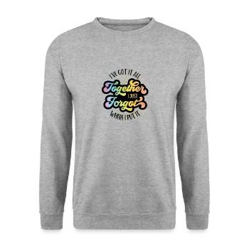 I have everything together - but where do I have it? - Unisex Sweatshirt - salt & pepper - Front - Alina (178cm) & Michal (187cm)