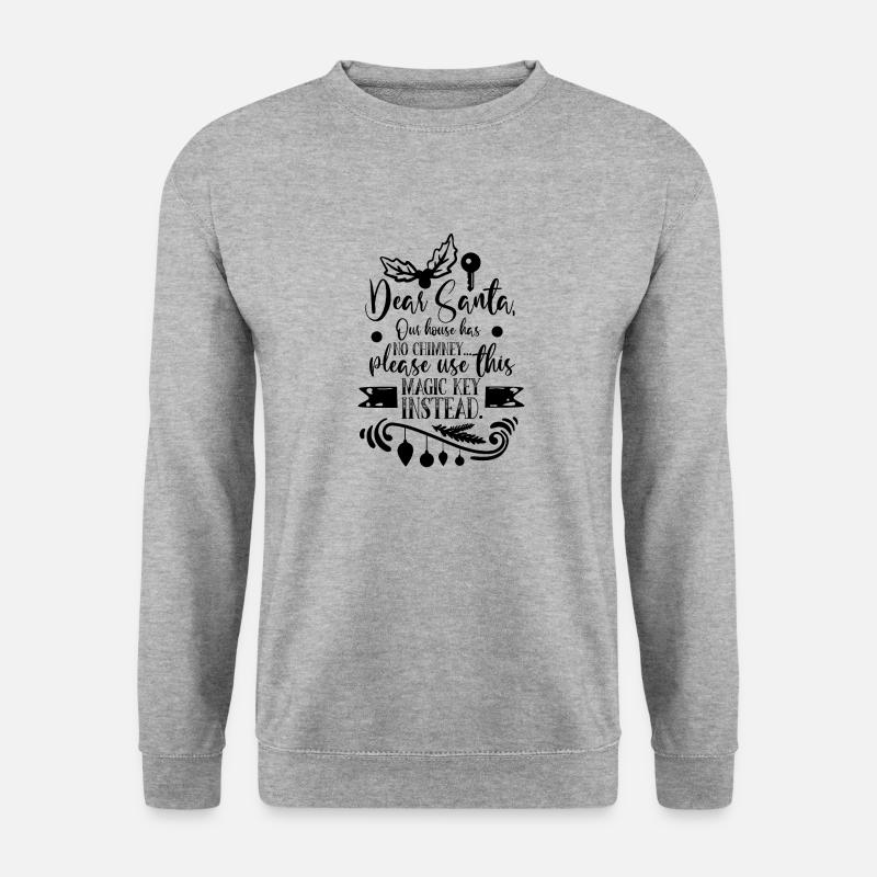 Weihnachten - Schlüssel - Weihnachtsmann - Unisex Pullover - Weißgrau meliert