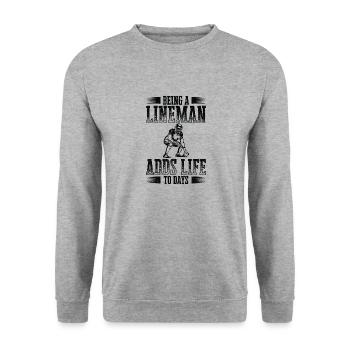 Football Lineman Leben Spieler Sport - Unisex Pullover - Weißgrau meliert - Vorne - Alina (178cm) & Michal (187cm)