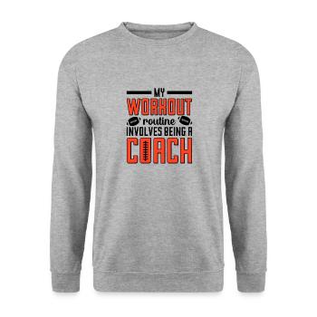 Football Workout Routine Sports Football Coach - Unisex Sweatshirt - salt & pepper - Front - Alina (178cm) & Michal (187cm)