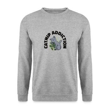 Dépendance à l’herbe à chat Propriétaire de chat Animal de compagnie - Sweat-shirt Unisexe - gris chiné - Devant - Alina (178cm) & Michal (187cm)