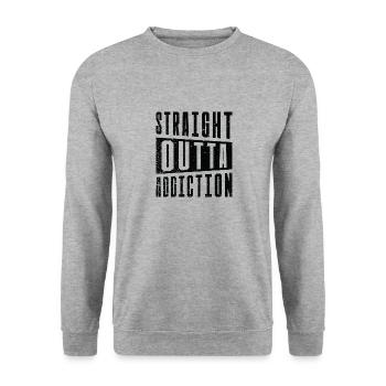 Suchtkranke Genesungskrieger Patienten mit - Unisex Pullover - Weißgrau meliert - Vorne - Alina (178cm) & Michal (187cm)