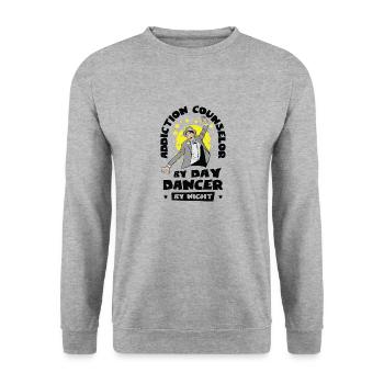 Addiction Counselor Dancing Addiction Counsel - Unisex Sweatshirt - salt & pepper - Front - Alina (178cm) & Michal (187cm)