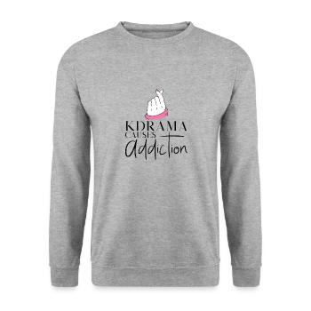 Kdrama Addiction Binge Regarder le drame coréen - Sweat-shirt Unisexe - gris chiné - Devant - Alina (178cm) & Michal (187cm)