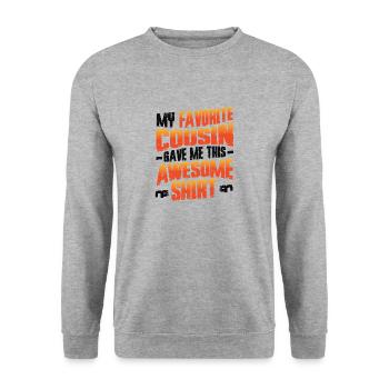 Lieblingscousine hat mir das Fantastische gegeben - Unisex Pullover - Weißgrau meliert - Vorne - Alina (178cm) & Michal (187cm)