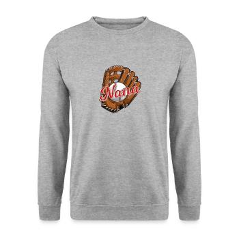 Baseball Nana for Baseball Softball Nanny Humor - Unisex Sweatshirt - salt & pepper - Front - Alina (178cm) & Michal (187cm)