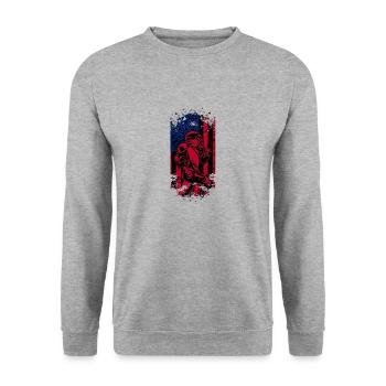 Football américain Drapeau Sports patriotiques - Sweat-shirt Unisexe - gris chiné - Devant - Alina (178cm) & Michal (187cm)
