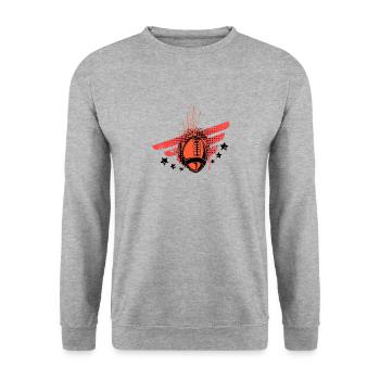 American Football Flag Patriotic Sports Football - Unisex Sweatshirt - salt & pepper - Front - Alina (178cm) & Michal (187cm)