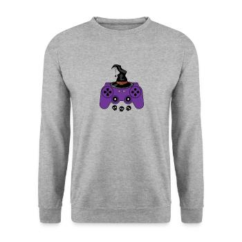 Halloween Controller Jeu vidéo Gamer - Sweat-shirt Unisexe - gris chiné - Devant - Alina (178cm) & Michal (187cm)