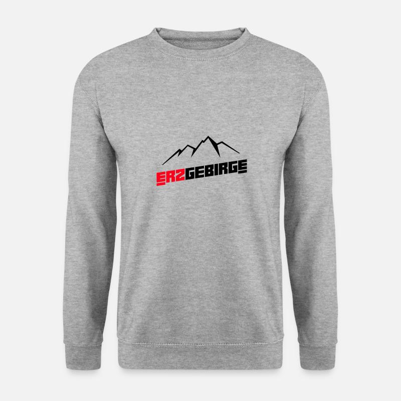 Erzgebirge Wandern Berg - Unisex Pullover - Weißgrau meliert