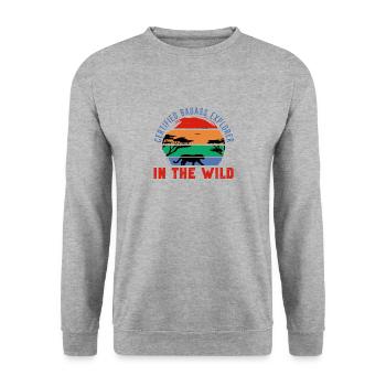 Safari Wildlife Certified Explorer In The Wild - Unisex Sweatshirt - salt & pepper - Front - Alina (178cm) & Michal (187cm)