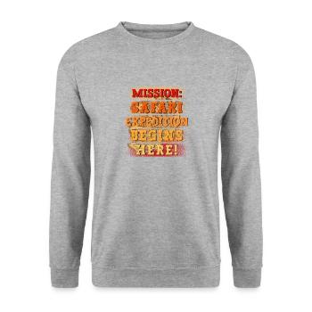 Safari Wildlife Mission Expedition Adventure - Unisex Sweatshirt - salt & pepper - Front - Alina (178cm) & Michal (187cm)