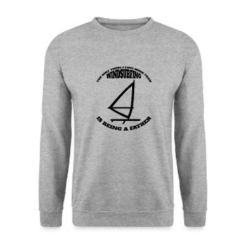Windsurfer Vater Kitesurfer Windsurfing Dad Surfen - Unisex Pullover - Weißgrau meliert - Vorne - Alina (178cm) & Michal (187cm)