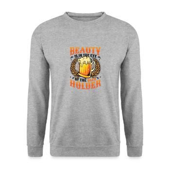 Funny beer drinker - Unisex Sweatshirt - salt & pepper - Front - Alina (178cm) & Michal (187cm)
