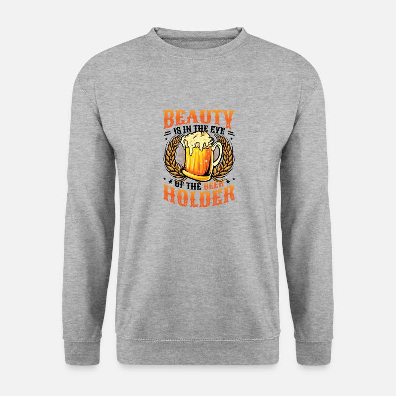 Lustiger Biertrinker - Unisex Pullover - Weißgrau meliert