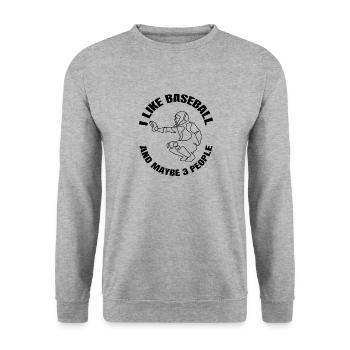 Baseball Baseball Lover Gift Baseball Game - Unisex Sweatshirt - salt & pepper - Front - Alina (178cm) & Michal (187cm)