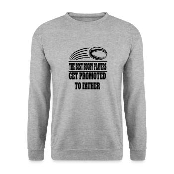Rugby Dad Rugby Player Papa Rugby Team Rugby Coach - Unisex Sweatshirt - salt & pepper - Front - Alina (178cm) & Michal (187cm)