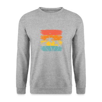 été plage palmier cocotier - Sweat-shirt Unisexe - gris chiné - Devant - Alina (178cm) & Michal (187cm)