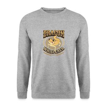 Bartdrache, Flüsterer, Reptilienliebhaber. - Unisex Pullover - Weißgrau meliert - Vorne - Alina (178cm) & Michal (187cm)