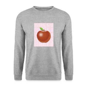 APFEL - Unisex Pullover - Weißgrau meliert - Vorne - Alina (178cm) & Michal (187cm)