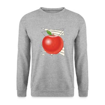 APPLE - Unisex Sweatshirt - salt & pepper - Front - Alina (178cm) & Michal (187cm)