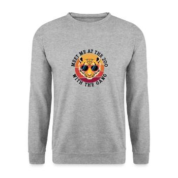 Zoowärter Tierpflege Zoowärter Wildtiere Natur - Unisex Pullover - Weißgrau meliert - Vorne - Alina (178cm) & Michal (187cm)
