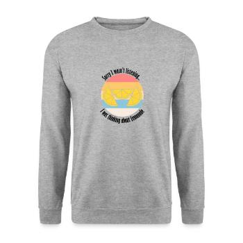 Ironic Quote Limonade Citrons Agrumes - Sweat-shirt Unisexe - gris chiné - Devant - Alina (178cm) & Michal (187cm)