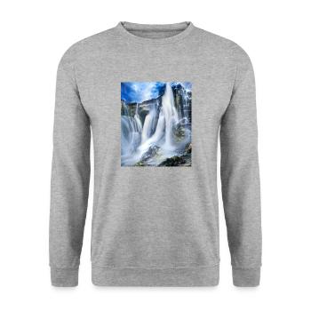 great ART on great PEOPLE - Unisex Pullover - Weißgrau meliert - Vorne - Alina (178cm) & Michal (187cm)