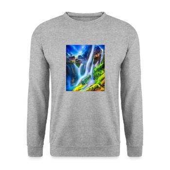 great ART on great PEOPLE - Unisex Pullover - Weißgrau meliert - Vorne - Alina (178cm) & Michal (187cm)